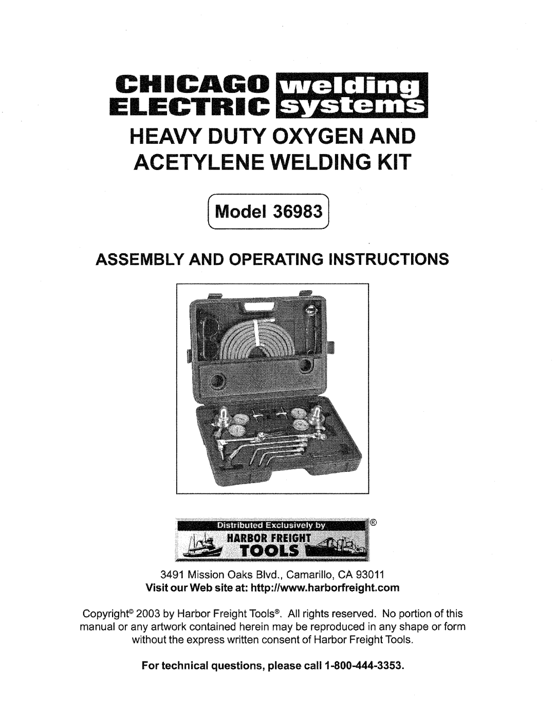 Chicago Electric 36983 manual 