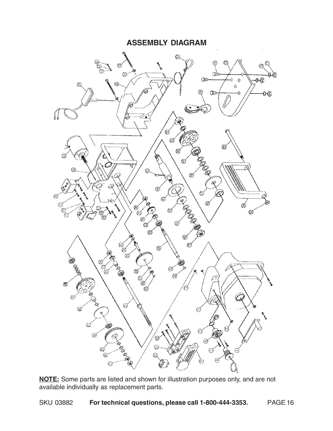 Chicago Electric 3882 operating instructions Assembly Diagram 