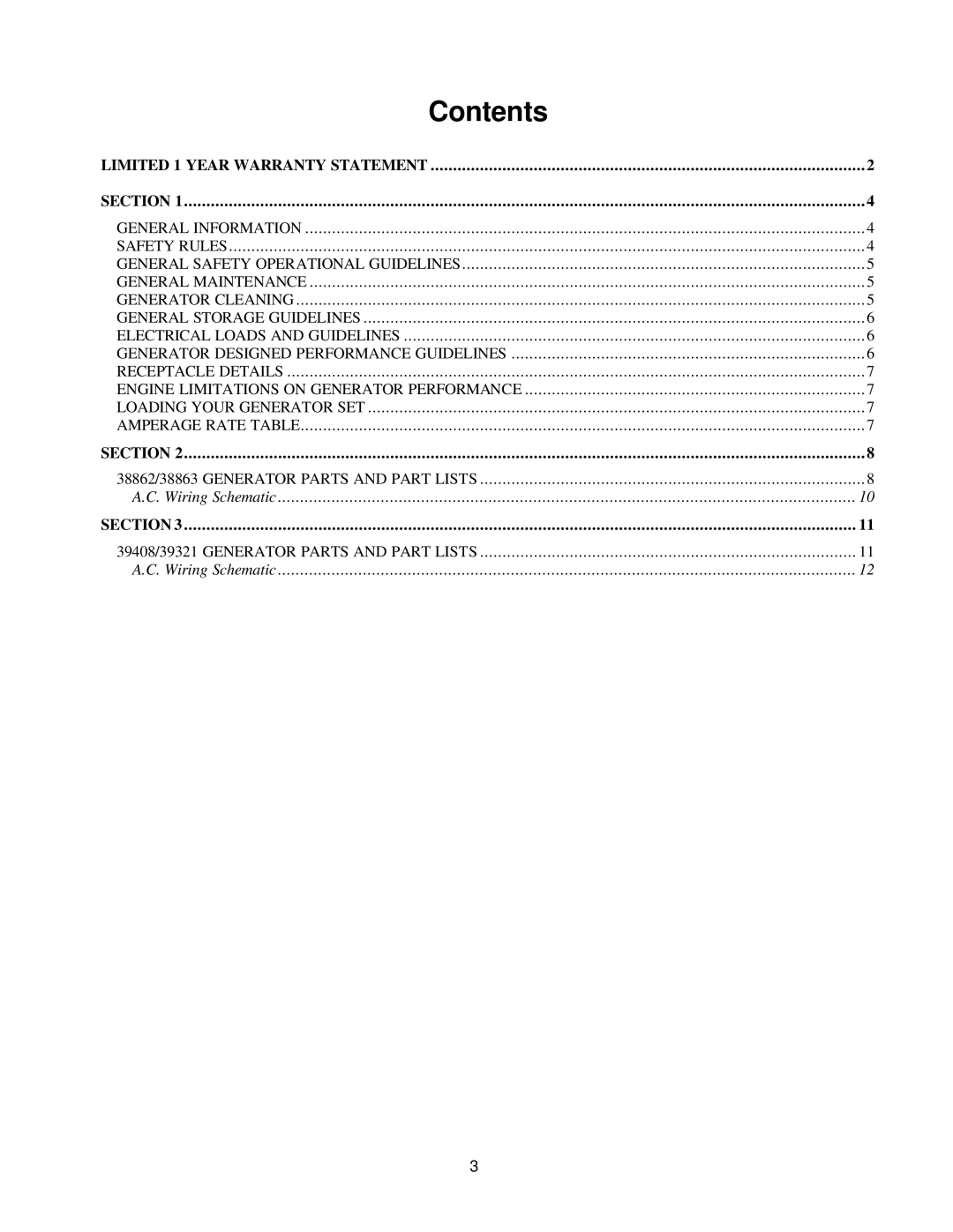 Chicago Electric 39321, 38862, 39408, 38863 user manual Contents 