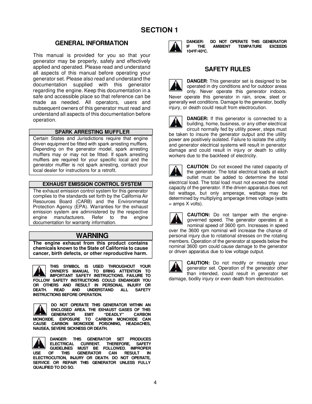 Chicago Electric 38862, 39408, 38863, 39321 user manual Section, General Information, Safety Rules 