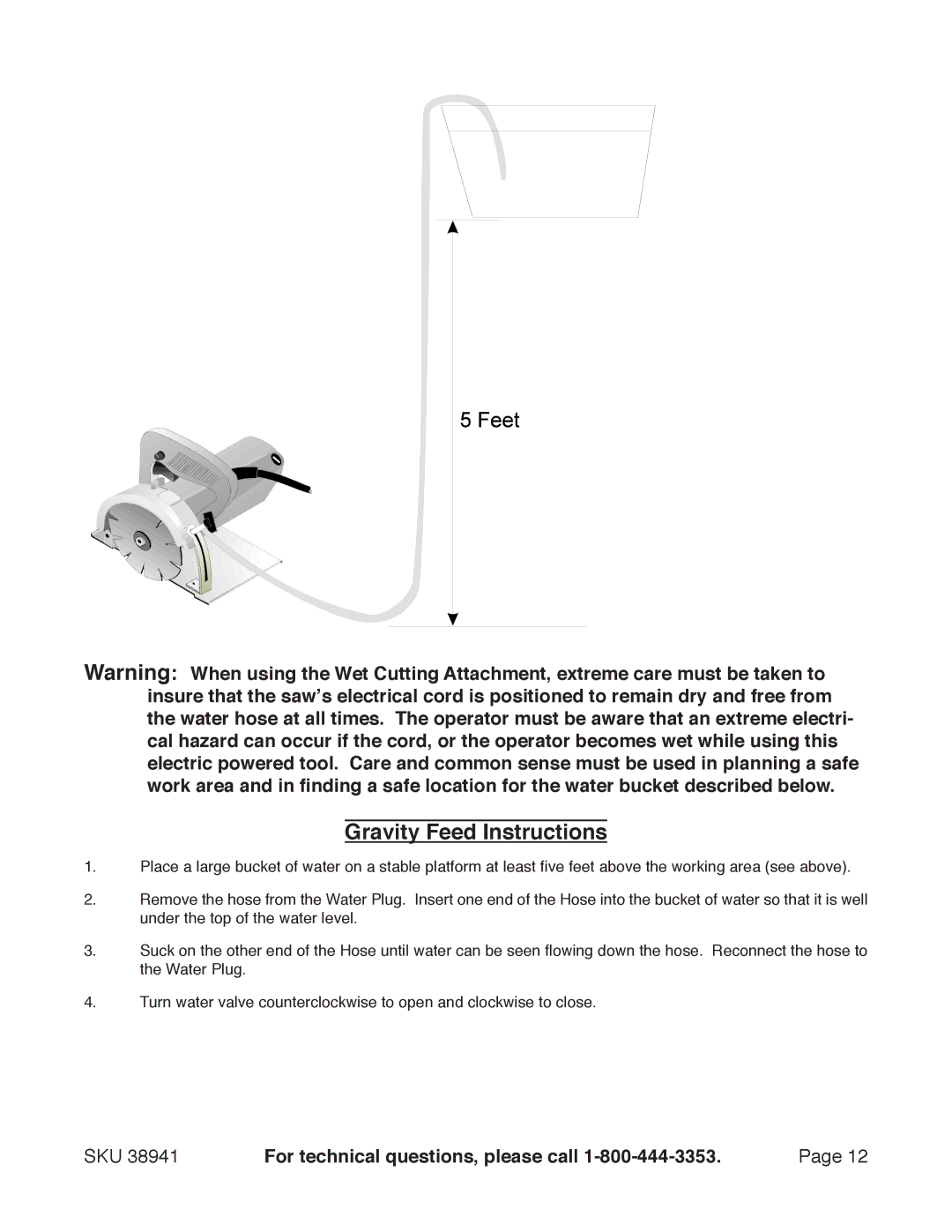 Chicago Electric 38941 manual Gravity Feed Instructions 