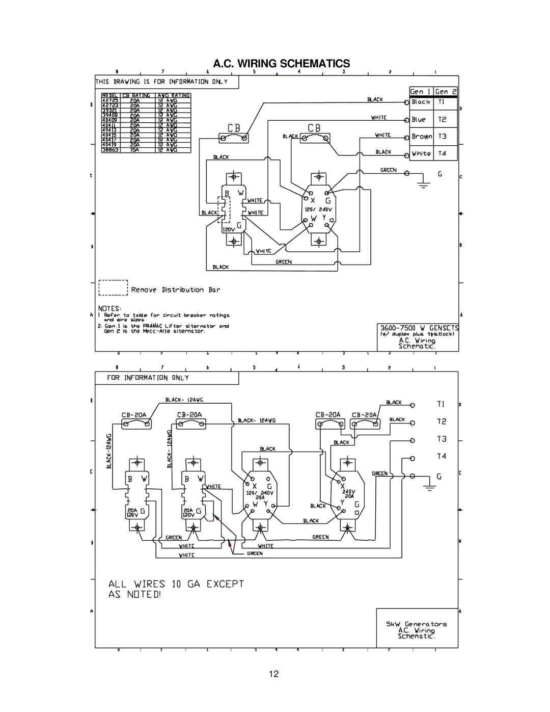 Chicago Electric 42727, 40814, 42723, 42724, 42725, 39461, 39982, 39984, 42728, 42726, 40827, 40423 user manual Wiring Schematics 