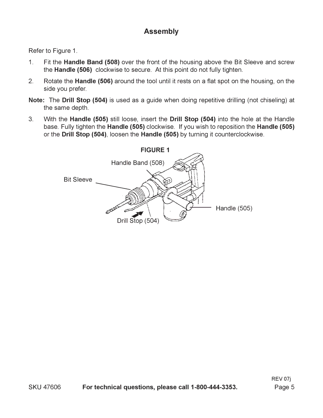 Chicago Electric 47606 operating instructions Assembly 