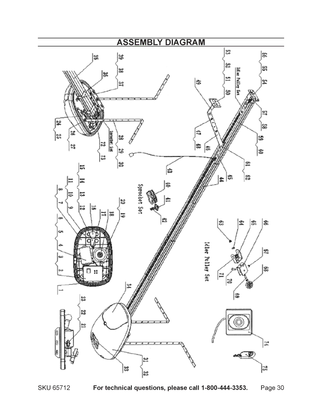 Chicago Electric 65712 manual Assembly Diagram 