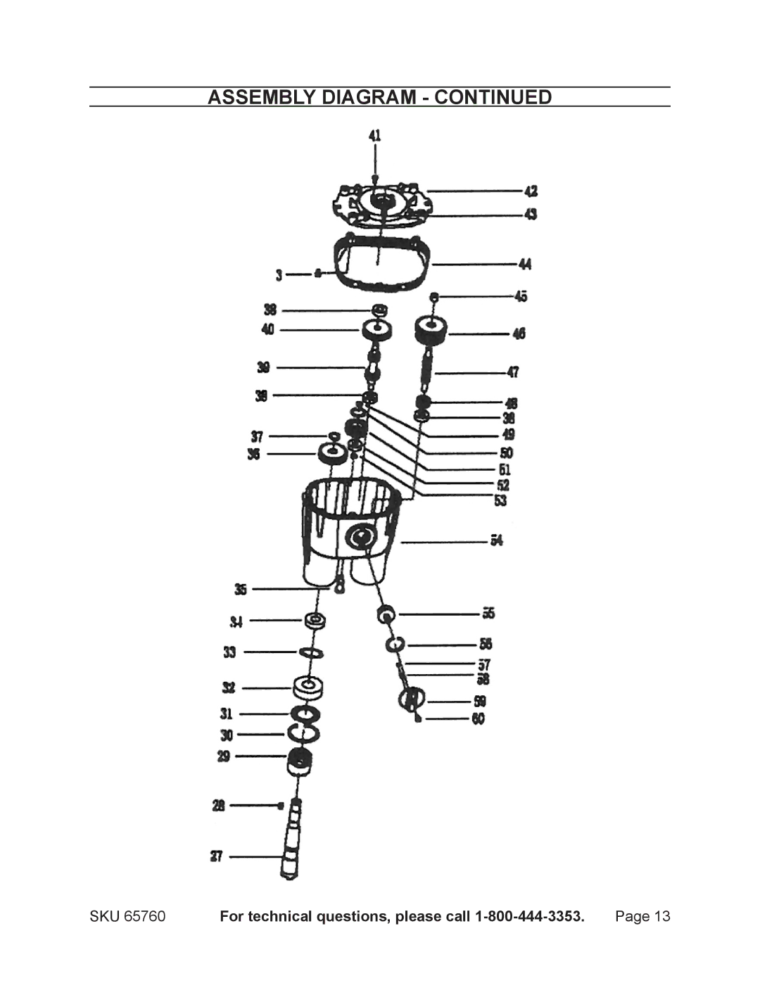 Chicago Electric 65760 manual Assembly Diagram 