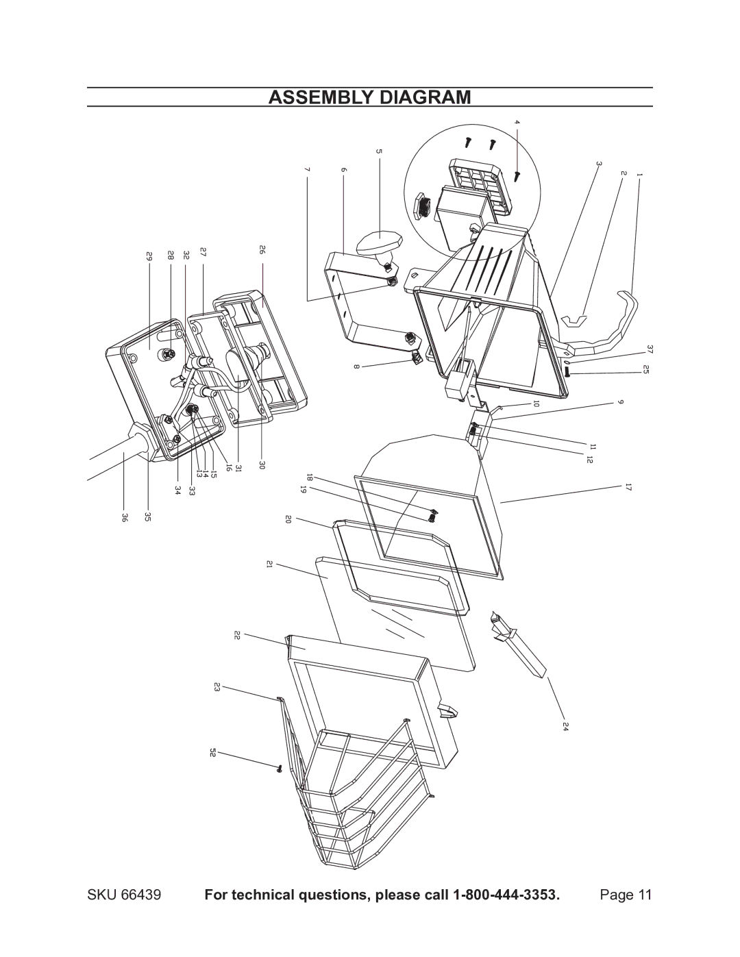 Chicago Electric 66439 operating instructions SKU For technical questions, please call 