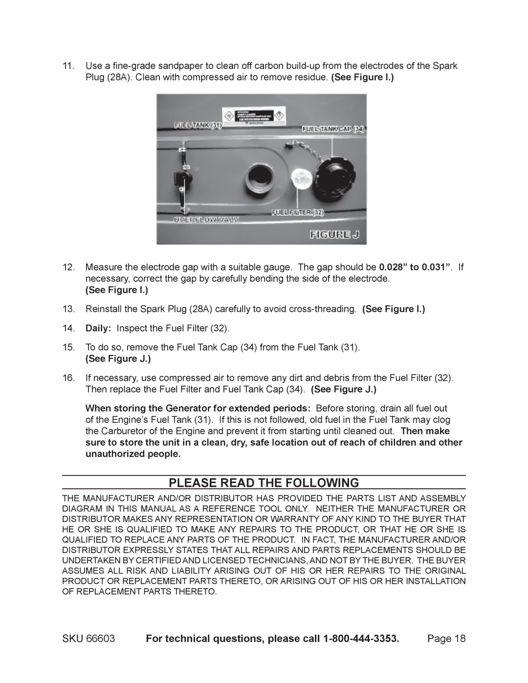 Chicago Electric 66603 manual Please Read the Following, See Figure 