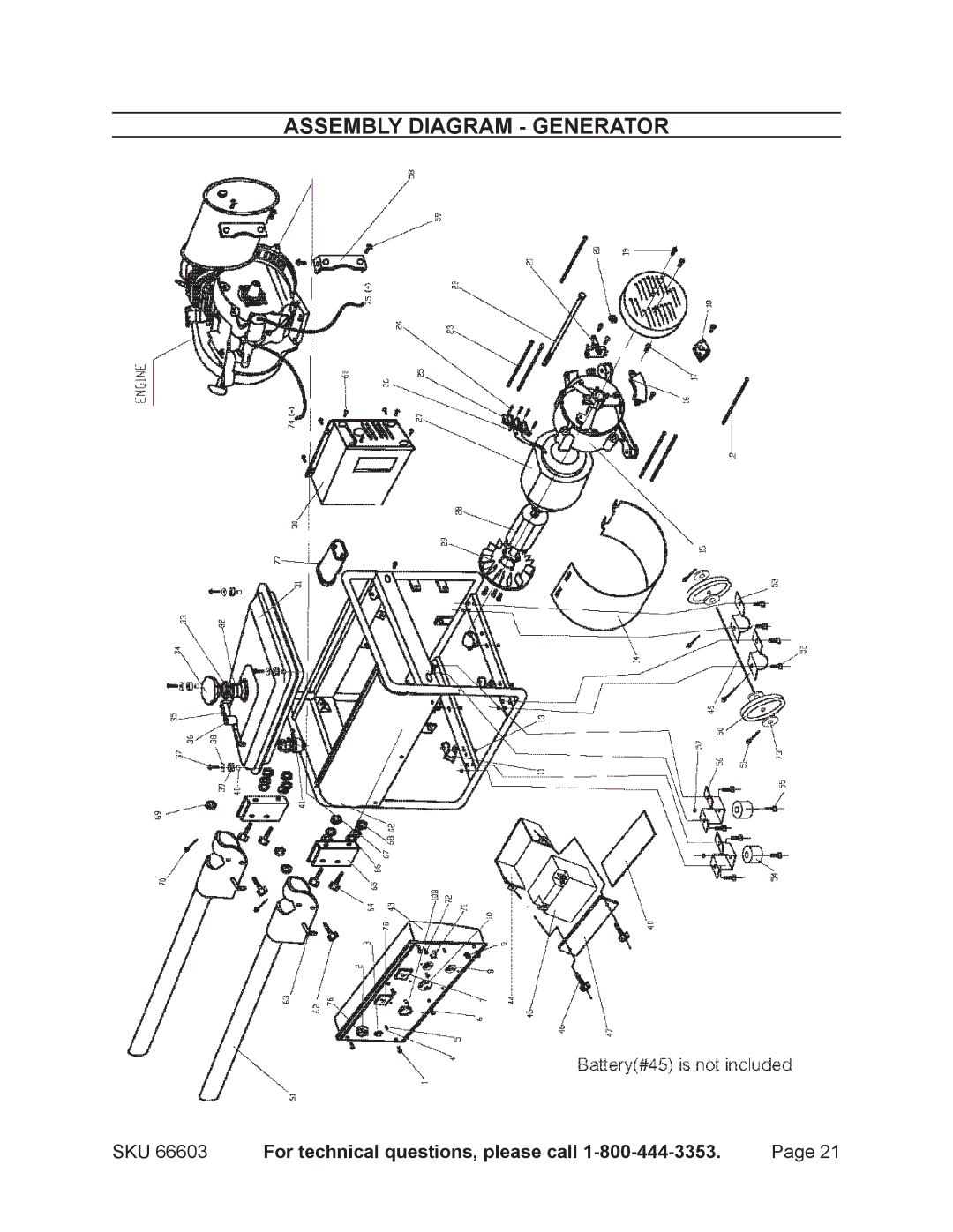 Chicago Electric 66603 manual Assembly Diagram Generator 