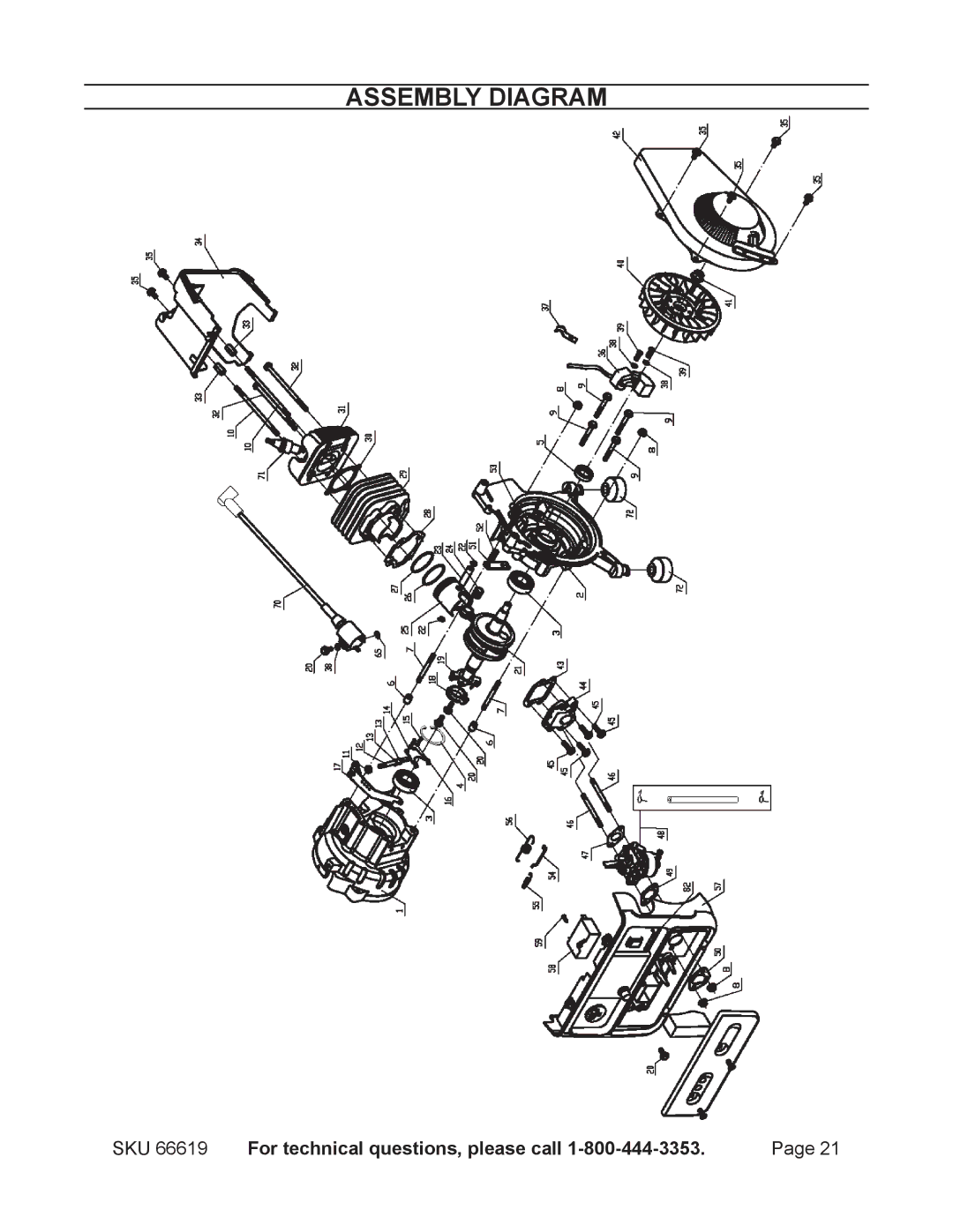 Chicago Electric 66619 manual Assembly Diagram 