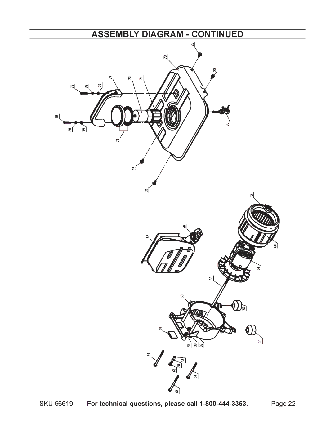 Chicago Electric 66619 manual Assembly Diagram 