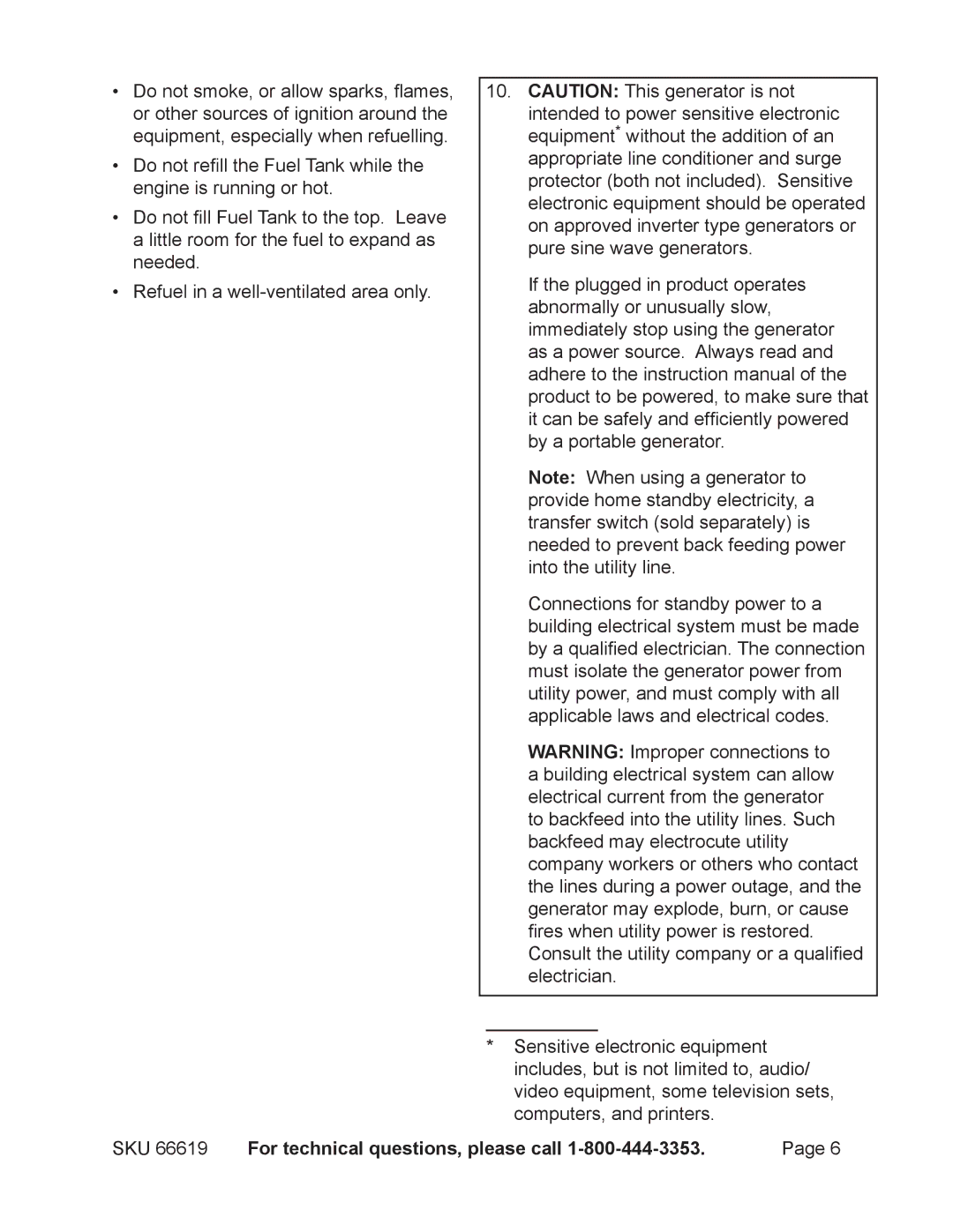 Chicago Electric 66619 manual For technical questions, please call 