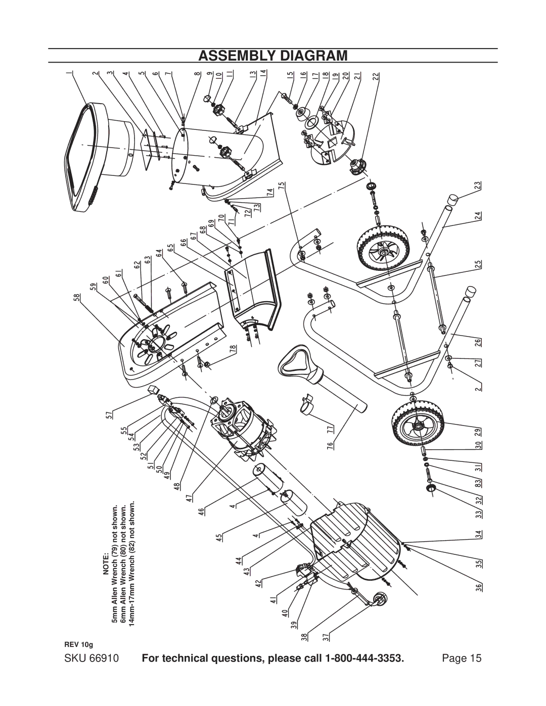 Chicago Electric 66910 operating instructions Assembly Diagram 