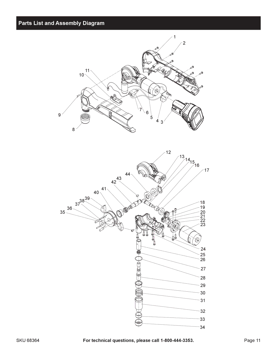 Chicago Electric 68364 manual 373839 4243 SKU 