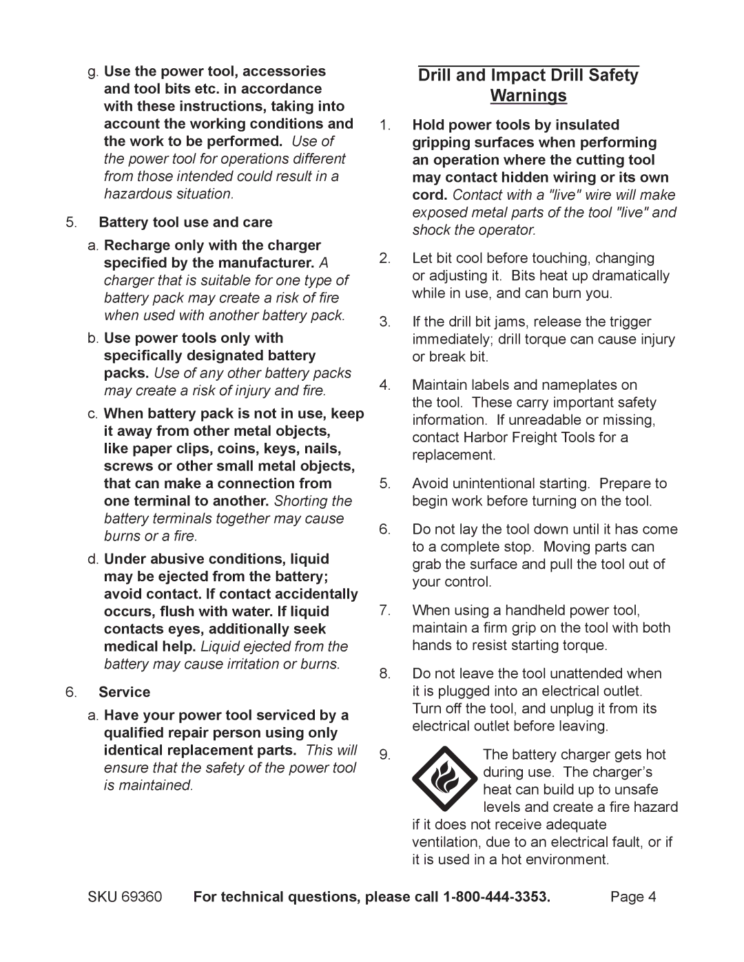 Chicago Electric 69360 operating instructions Drill and Impact Drill Safety 