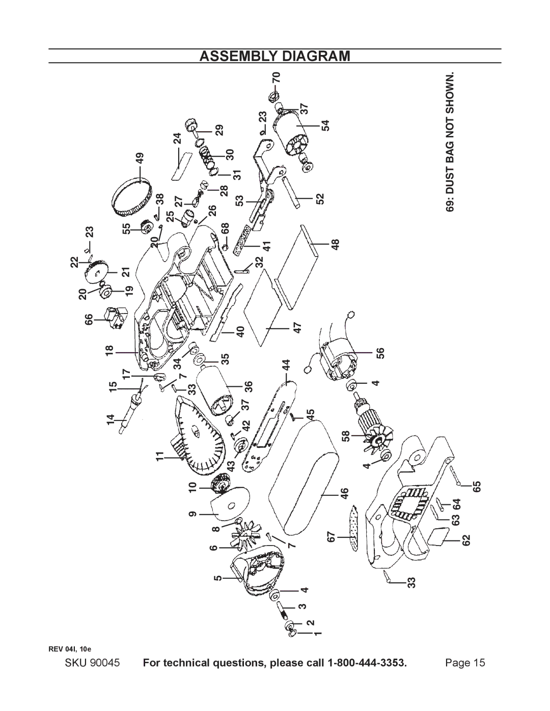 Chicago Electric 90045 operating instructions For technical questions, Please call 