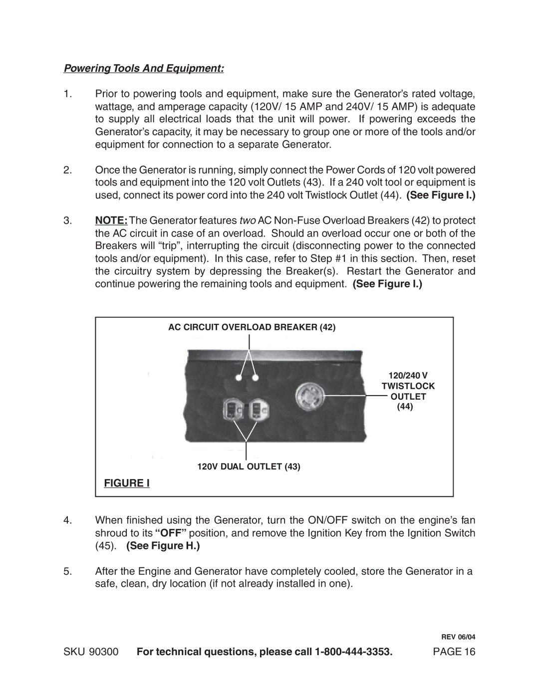 Chicago Electric 90300 manual Powering Tools And Equipment 