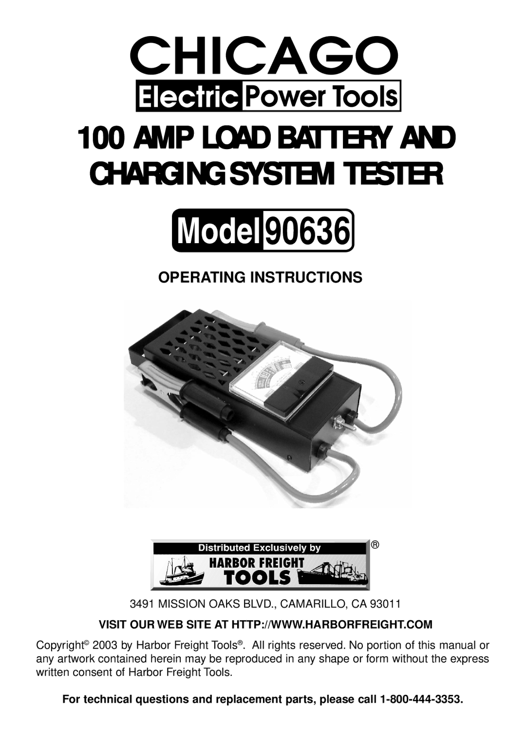 Chicago Electric 90636 operating instructions 