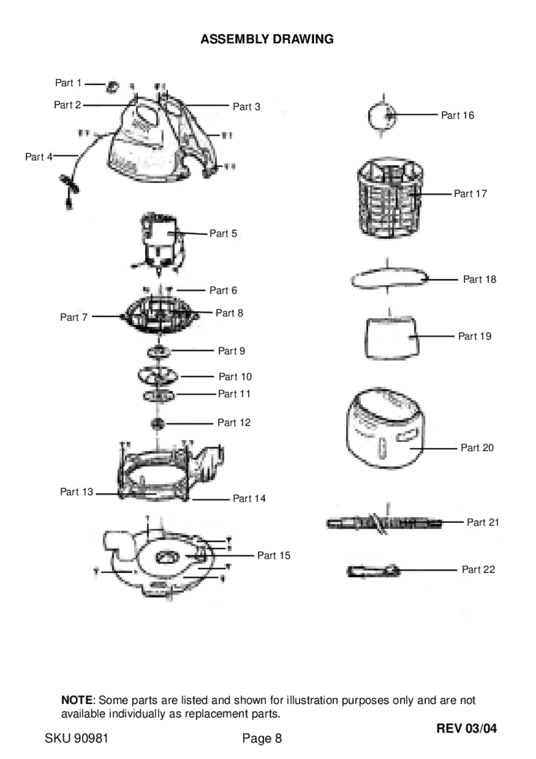 Chicago Electric 90981 manual Assembly Drawing 