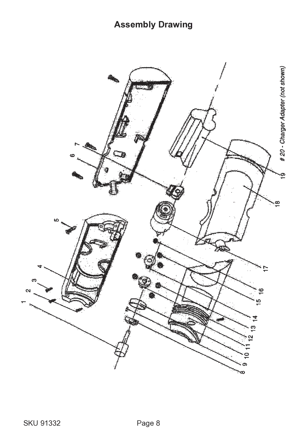 Chicago Electric 91332 operating instructions Assembly Drawing 