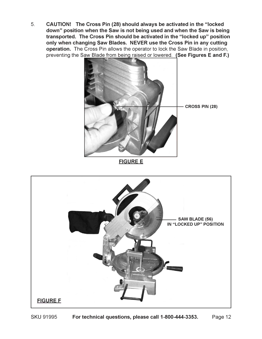 Chicago Electric 91995 operating instructions Figure E 