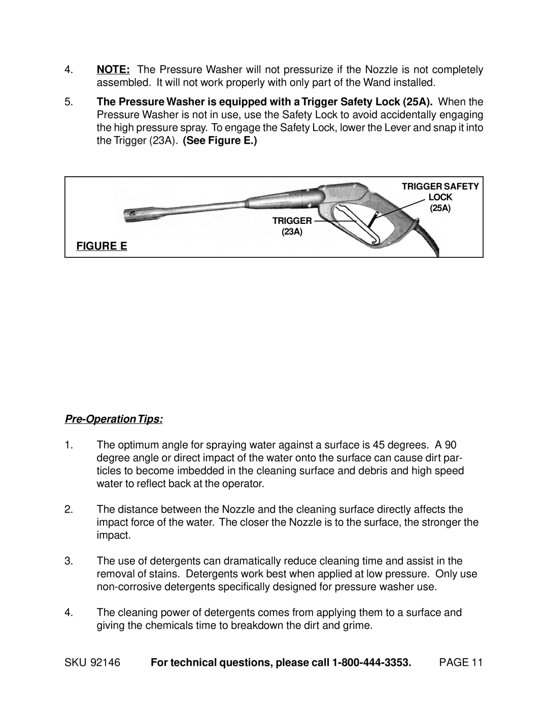 Chicago Electric 92146 manual Figure E, Pre-Operation Tips 