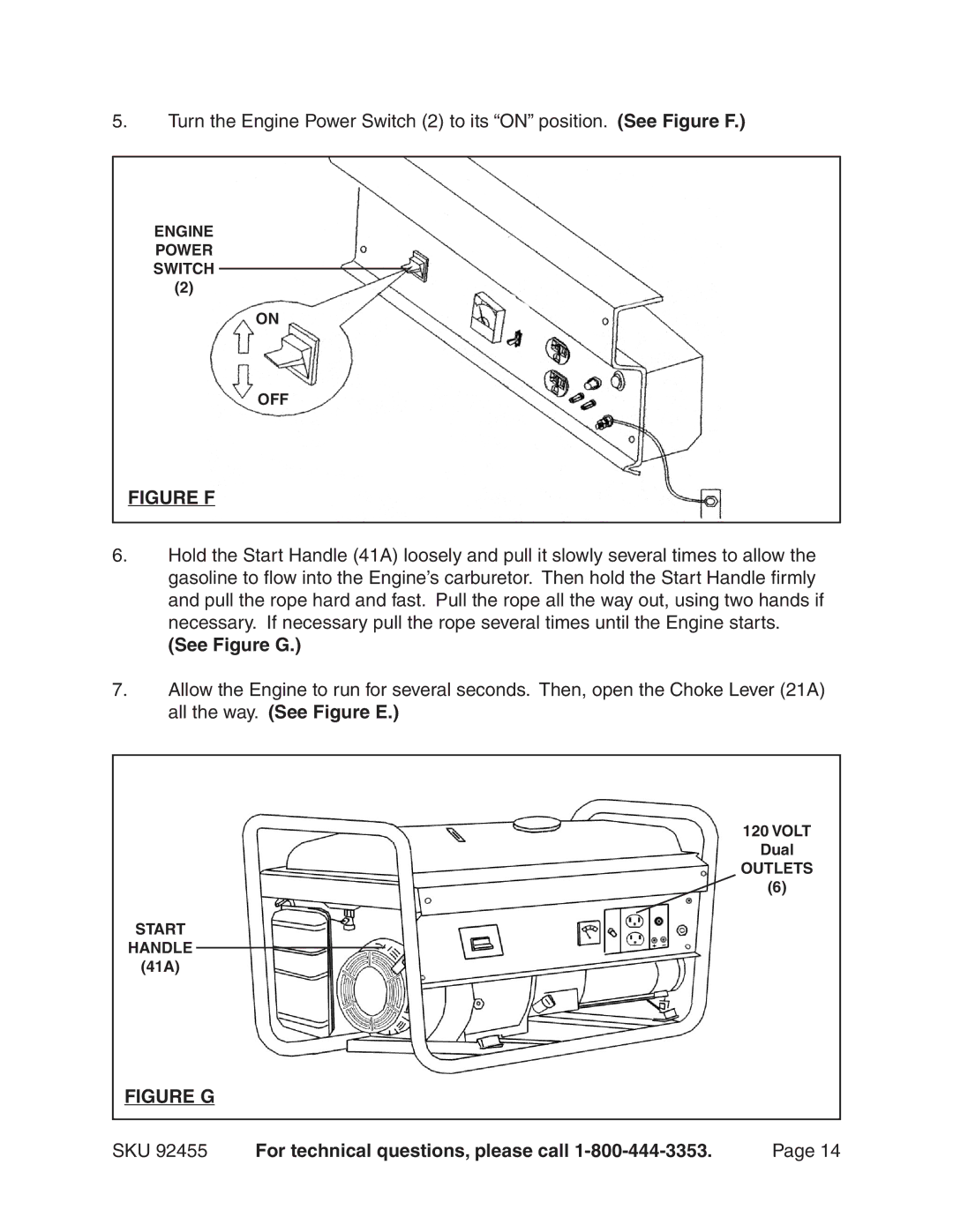 Chicago Electric 92455 manual Figure F, See Figure G 