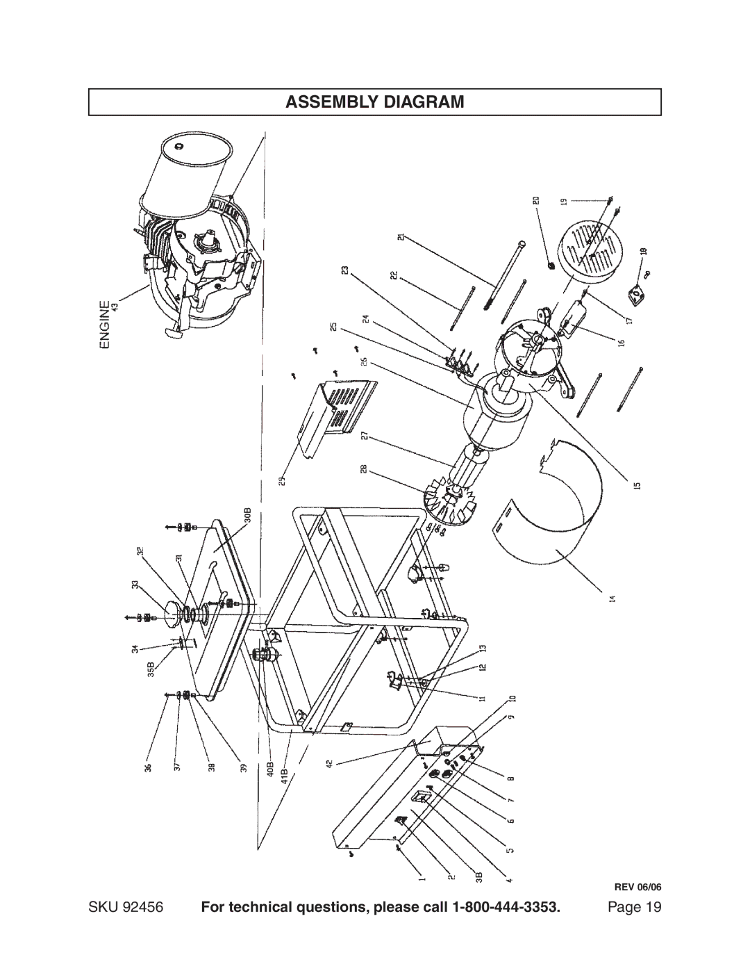 Chicago Electric 92456 operating instructions Assembly Diagram 