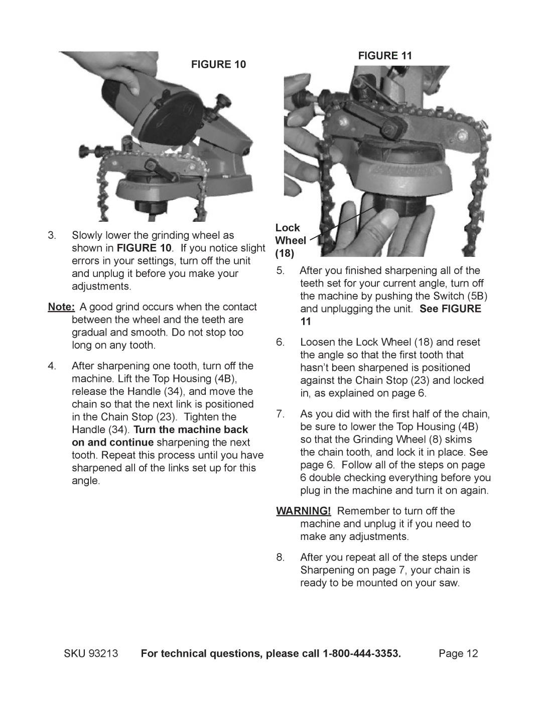 Chicago Electric 93213 manual Lock Wheel 