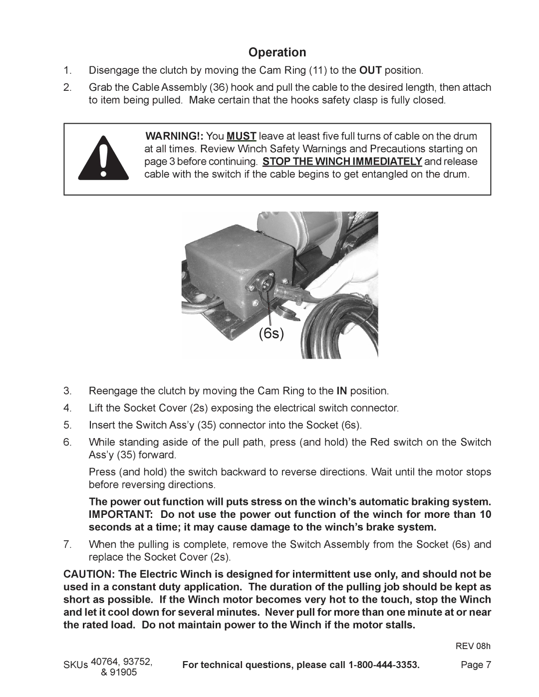 Chicago Electric 40764, 93752, 91905 manual Operation 