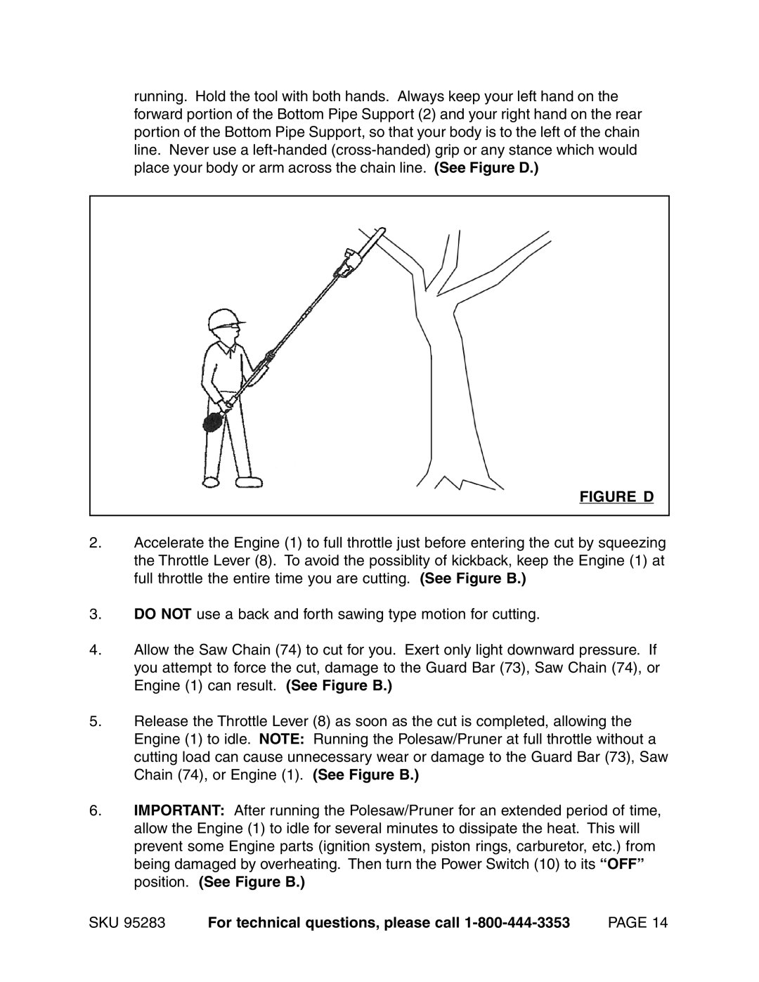 Chicago Electric 95283 warranty Figure D 