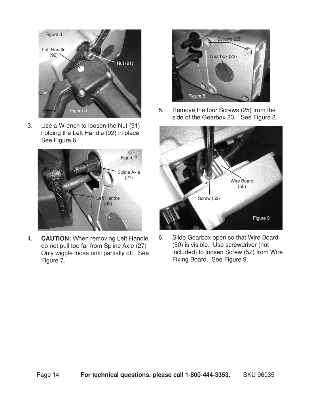 Chicago Electric 96035 operating instructions Slide Gearbox open so that Wire Board 