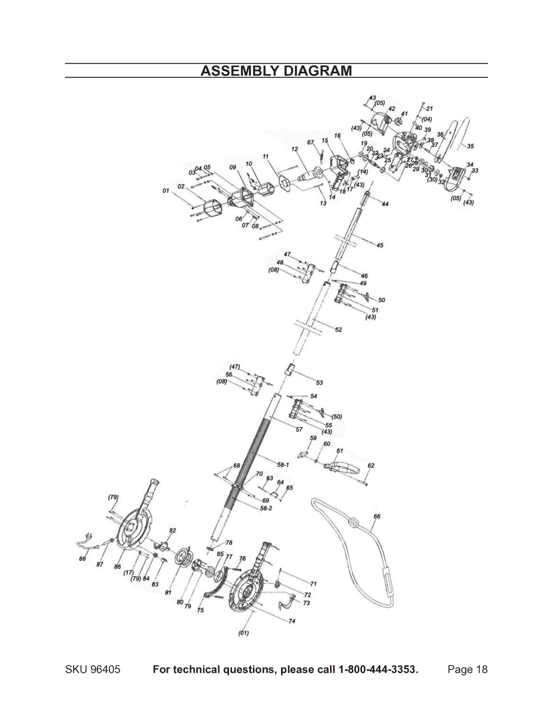 Chicago Electric 96405 manual Assembly Diagram 