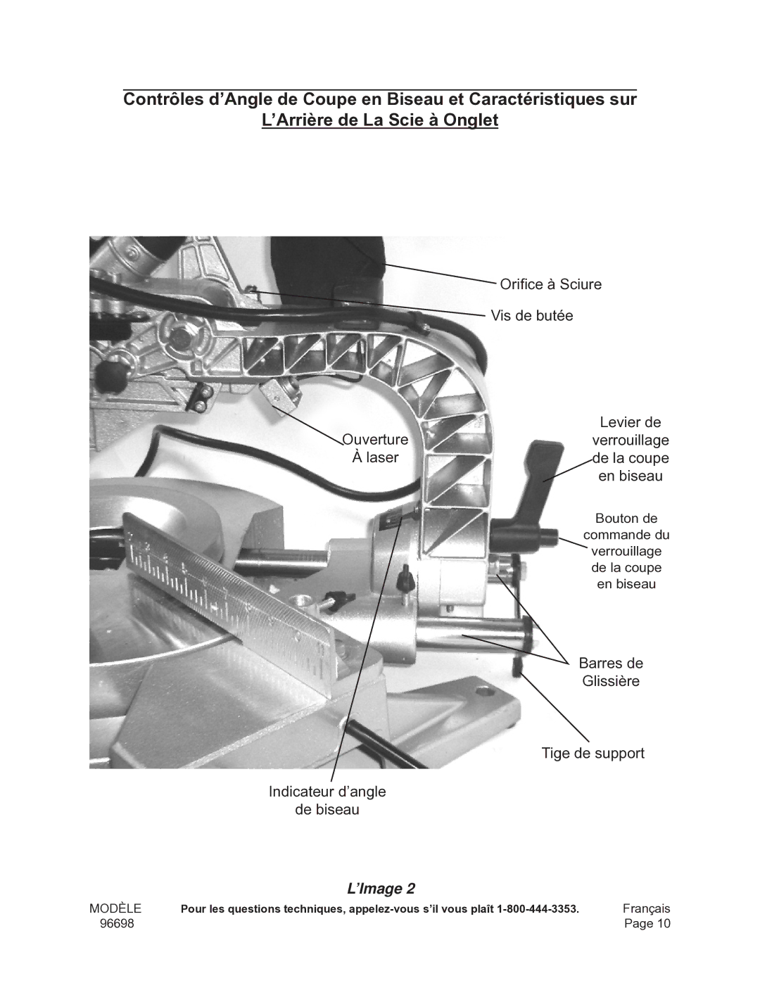 Chicago Electric 96698 operating instructions Bouton de 