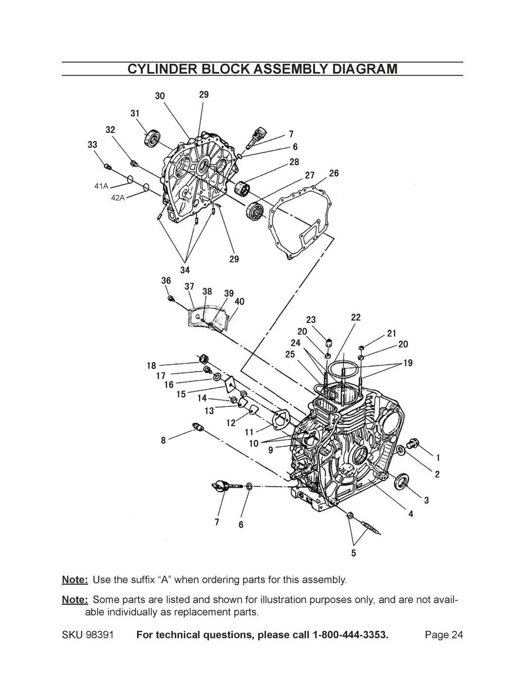 Chicago Electric 98391 manual Cylinder block assembly diagram 