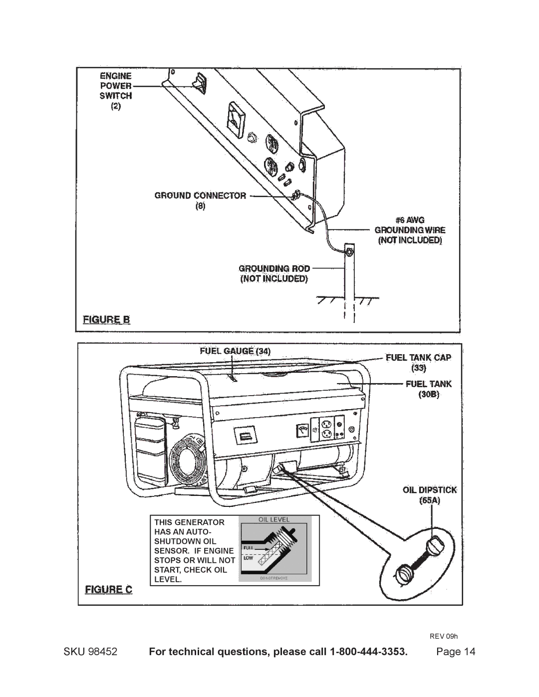 Chicago Electric 98452 operating instructions REV 09h 