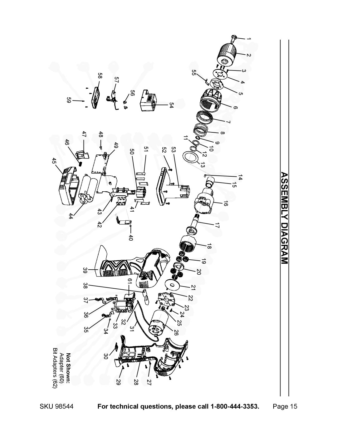 Chicago Electric 98544 operating instructions Please call, Technical, For 