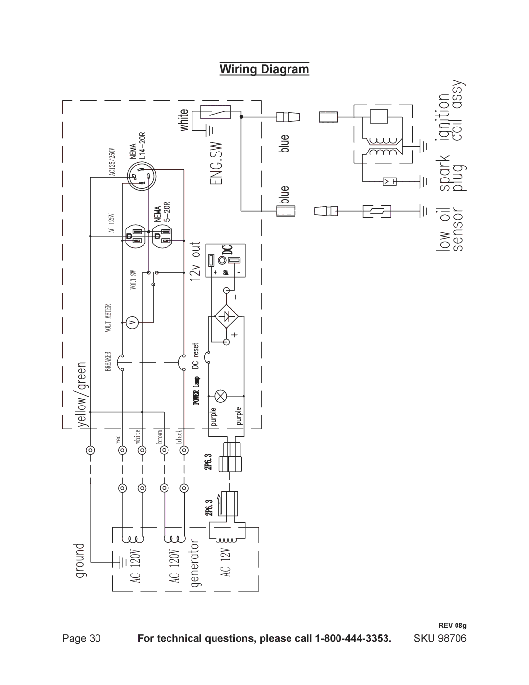 Chicago Electric 98706 manual Wiring Diagram 