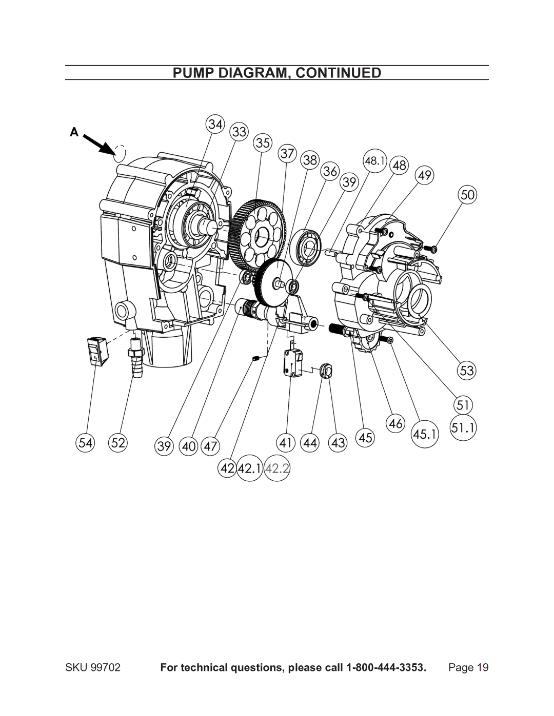 Chicago Electric 99702 operating instructions Pump diagram 