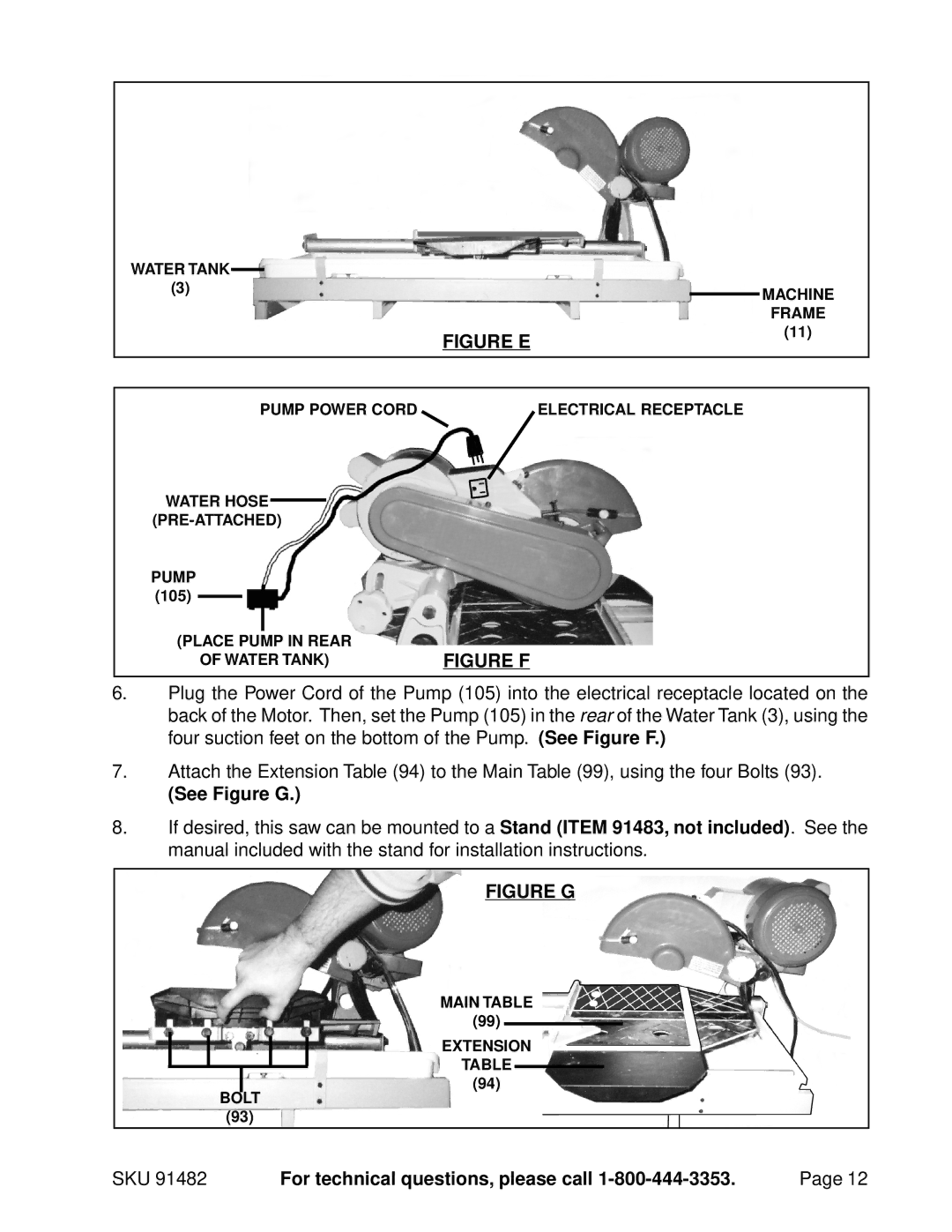 Chicago Electric Cookerhoods operating instructions Figure E, See Figure G 