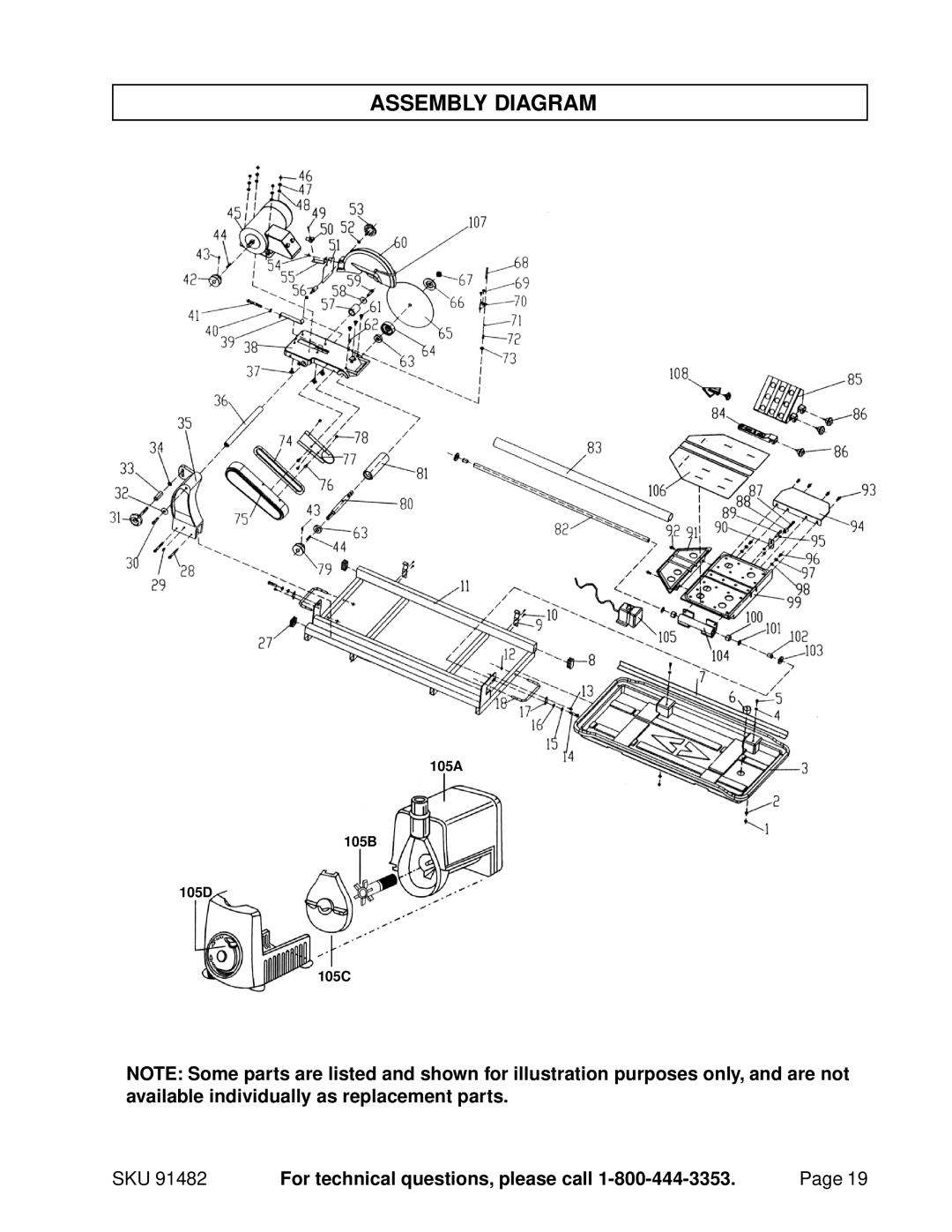 Chicago Electric Cookerhoods operating instructions Assembly Diagram 