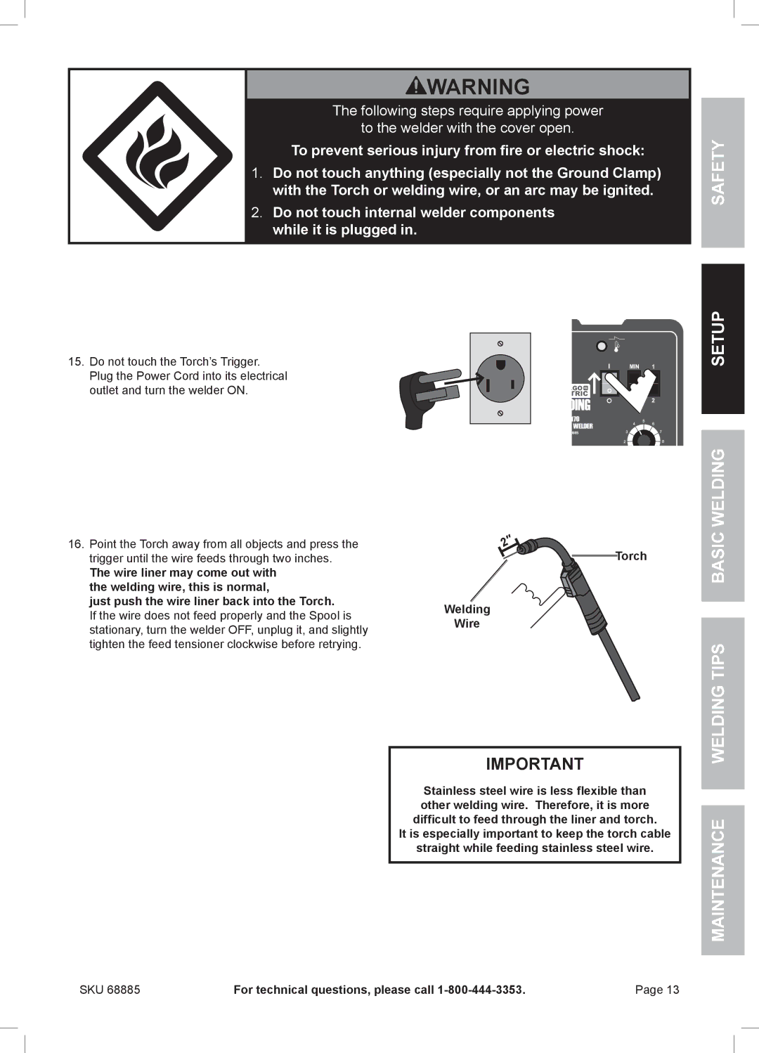 Chicago Electric MIG 170 owner manual Setup Basic Welding Welding Tips, Welding Wire 