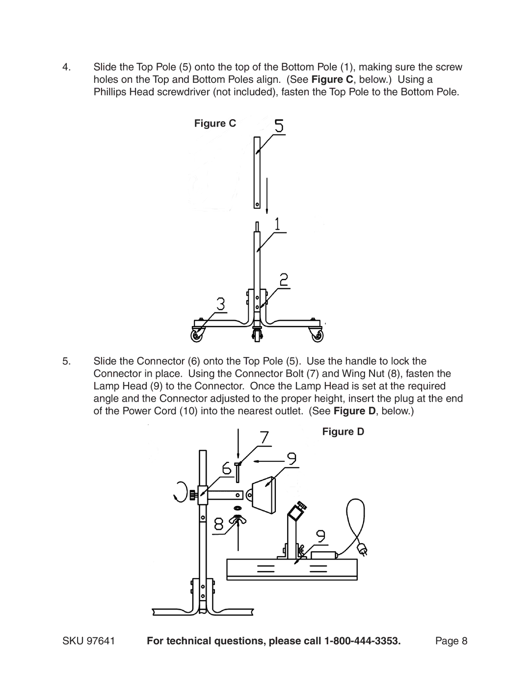 Chicago Electric Model 97641 manual Figure C 