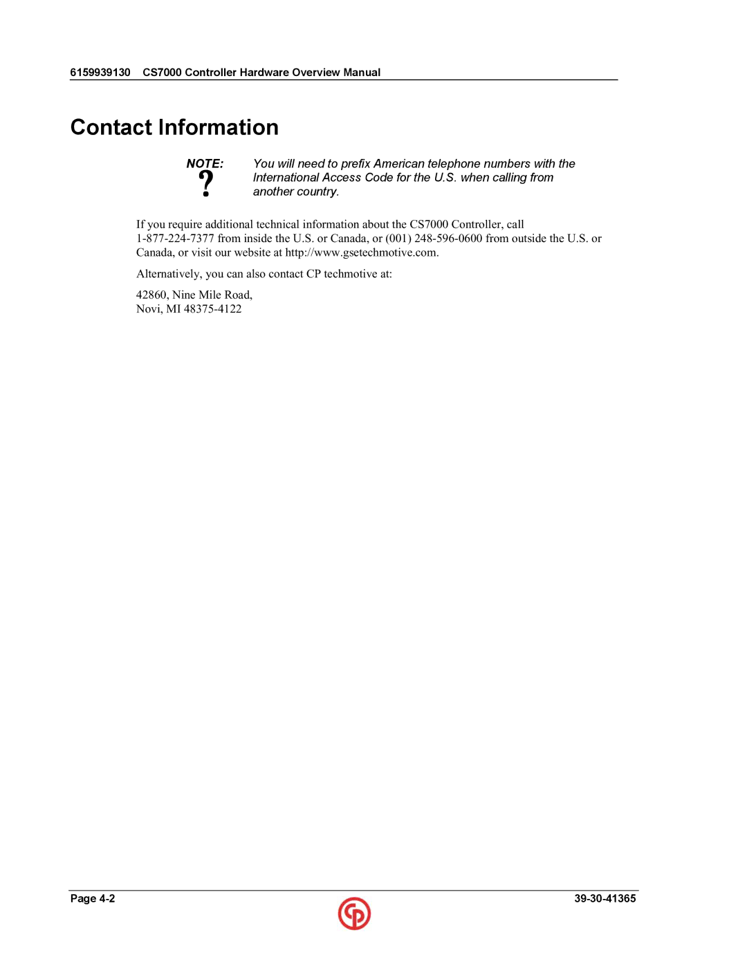 Chicago Pneumatic CS7000 manual Contact Information, Another country 