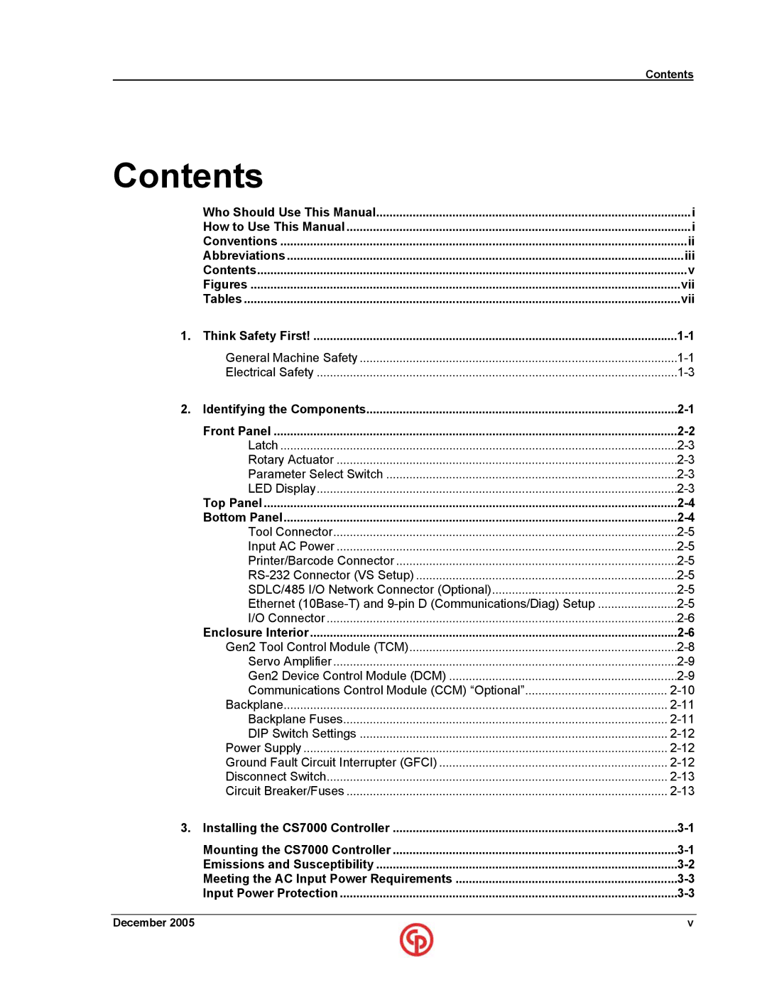 Chicago Pneumatic CS7000 manual Contents 