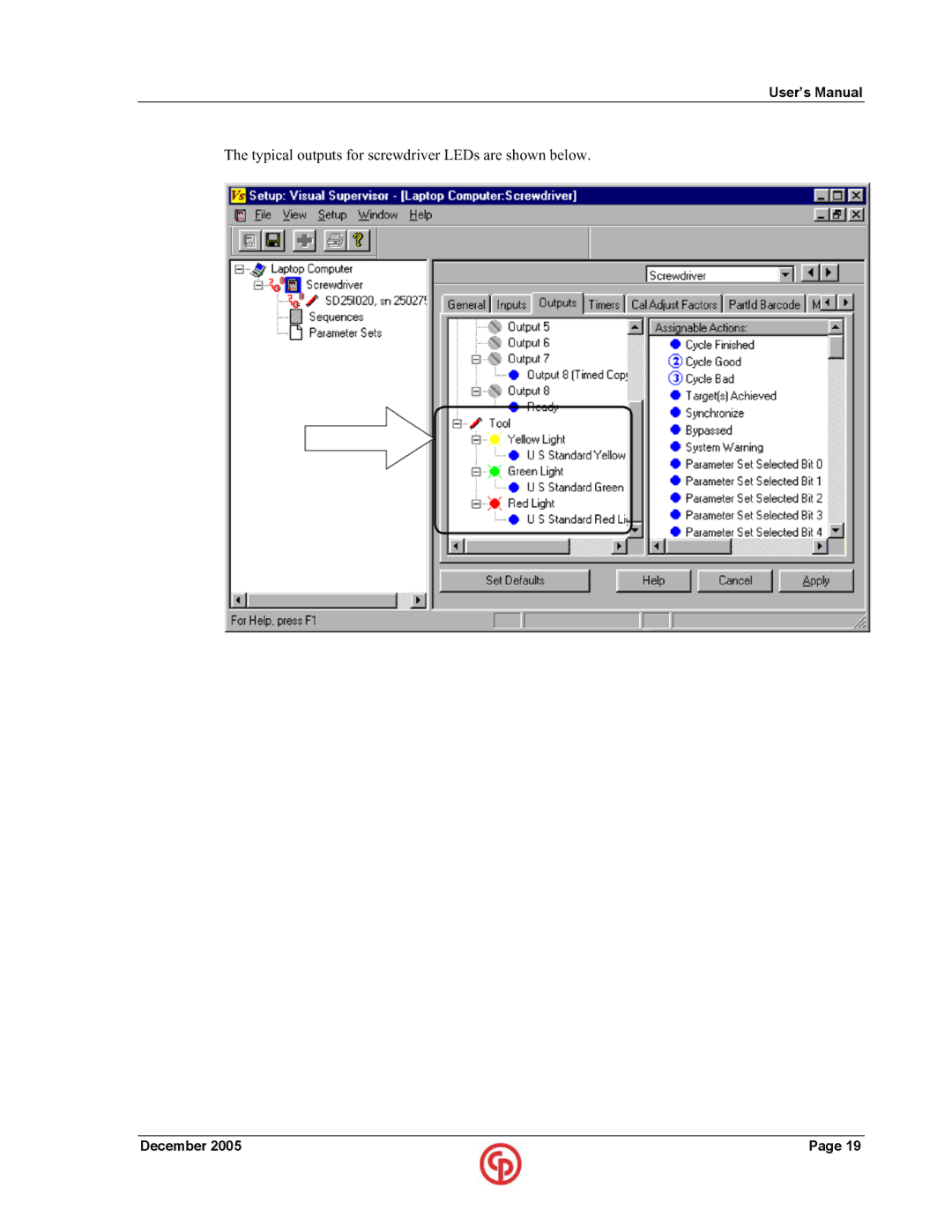 Chicago Pneumatic SD25 user manual Typical outputs for screwdriver LEDs are shown below 