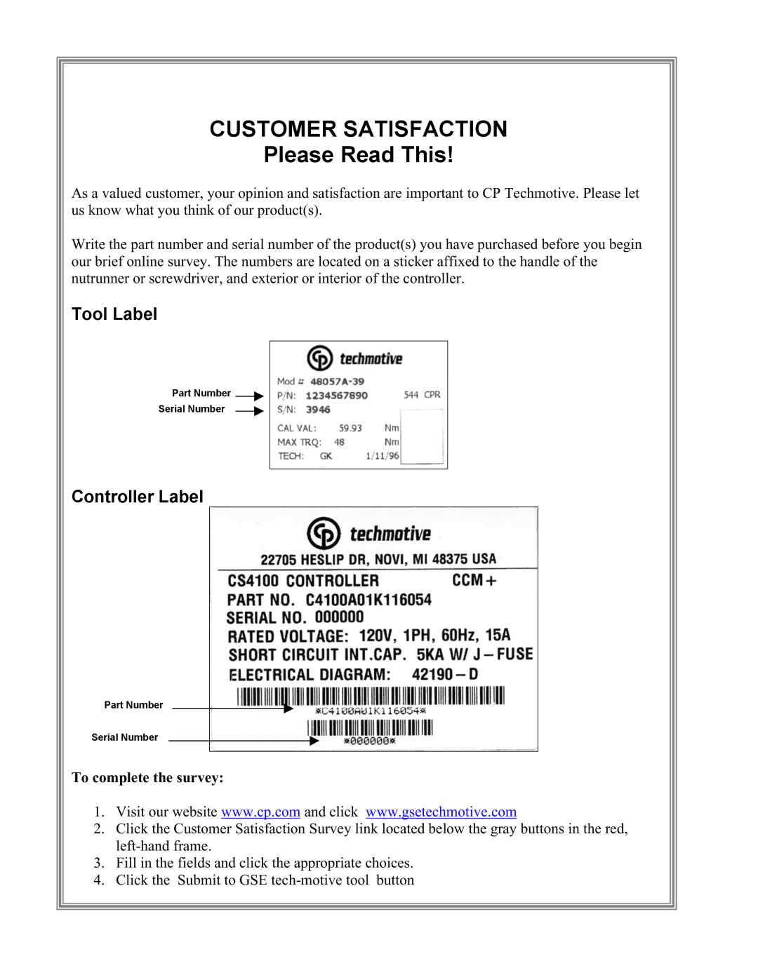 Chicago Pneumatic SD25 user manual Customer Satisfaction, Please Read This 