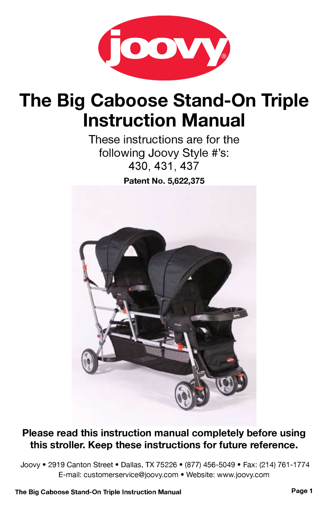 Chicco 430, 431, 437 manual Big Caboose Stand-On Triple 