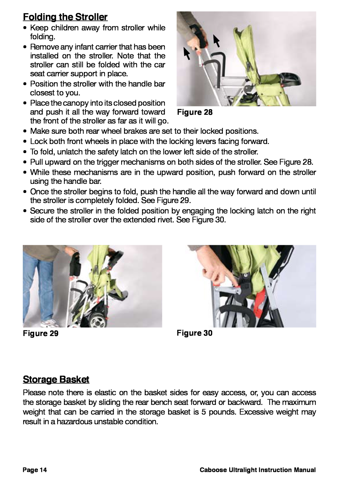 Chicco 458, 457, 455 manual Folding the Stroller, Storage Basket 
