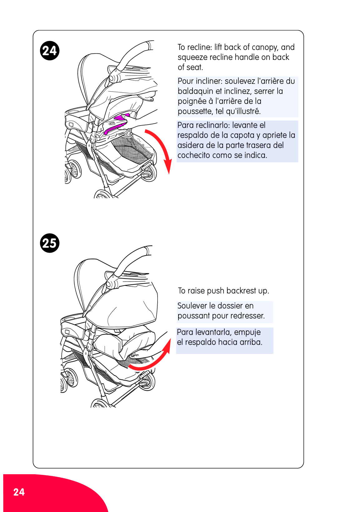 Chicco Ct 0.1 manual Para levantarla, empuje el respaldo hacia arriba 