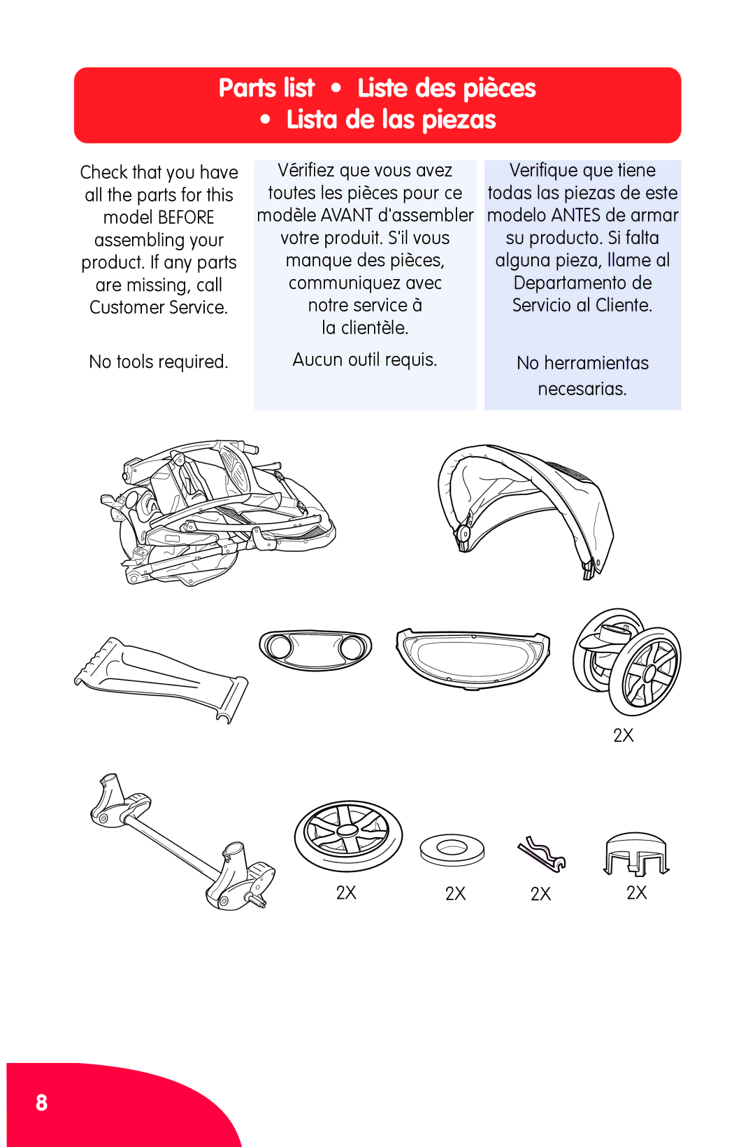 Chicco Ct 0.1 manual Parts list Liste des pièces Lista de las piezas 